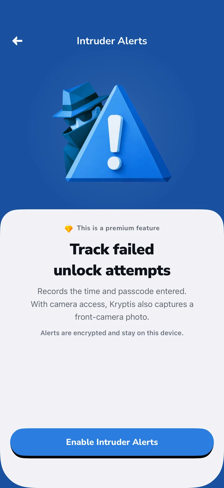Kryptis 入侵者警报 screen